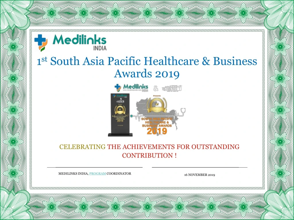 1 st south asia pacific healthcare business