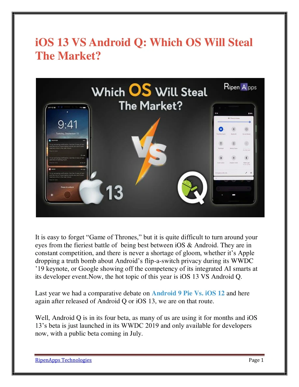 ios 13 vs android q which os will steal the market