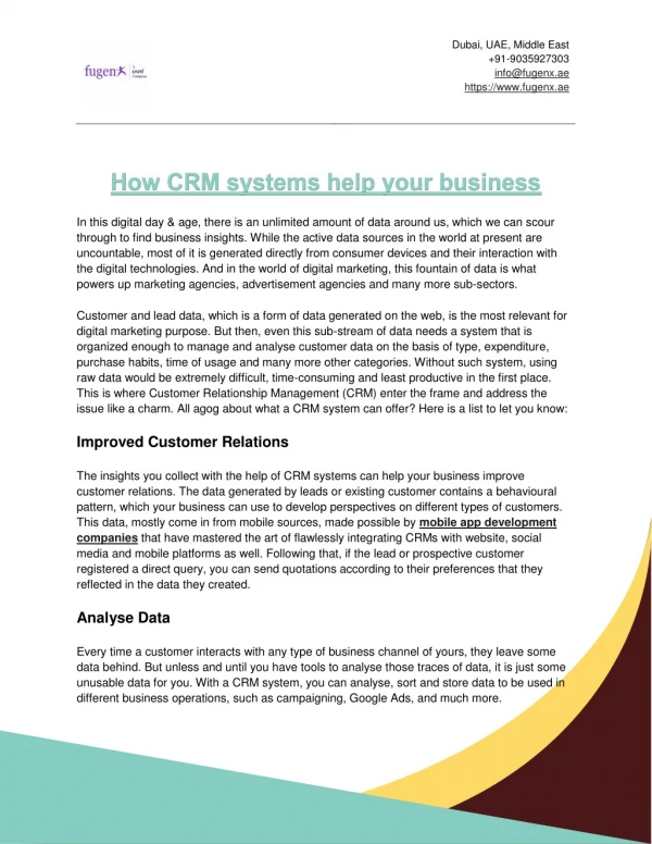 How CRM systems help your business