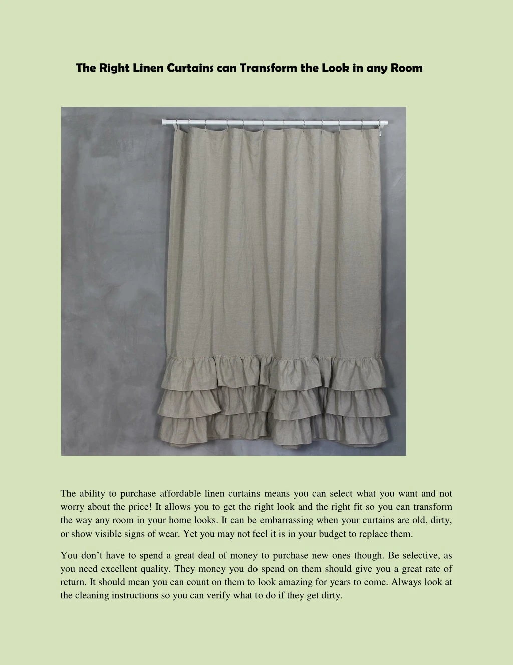 the right linen curtains can transform the look