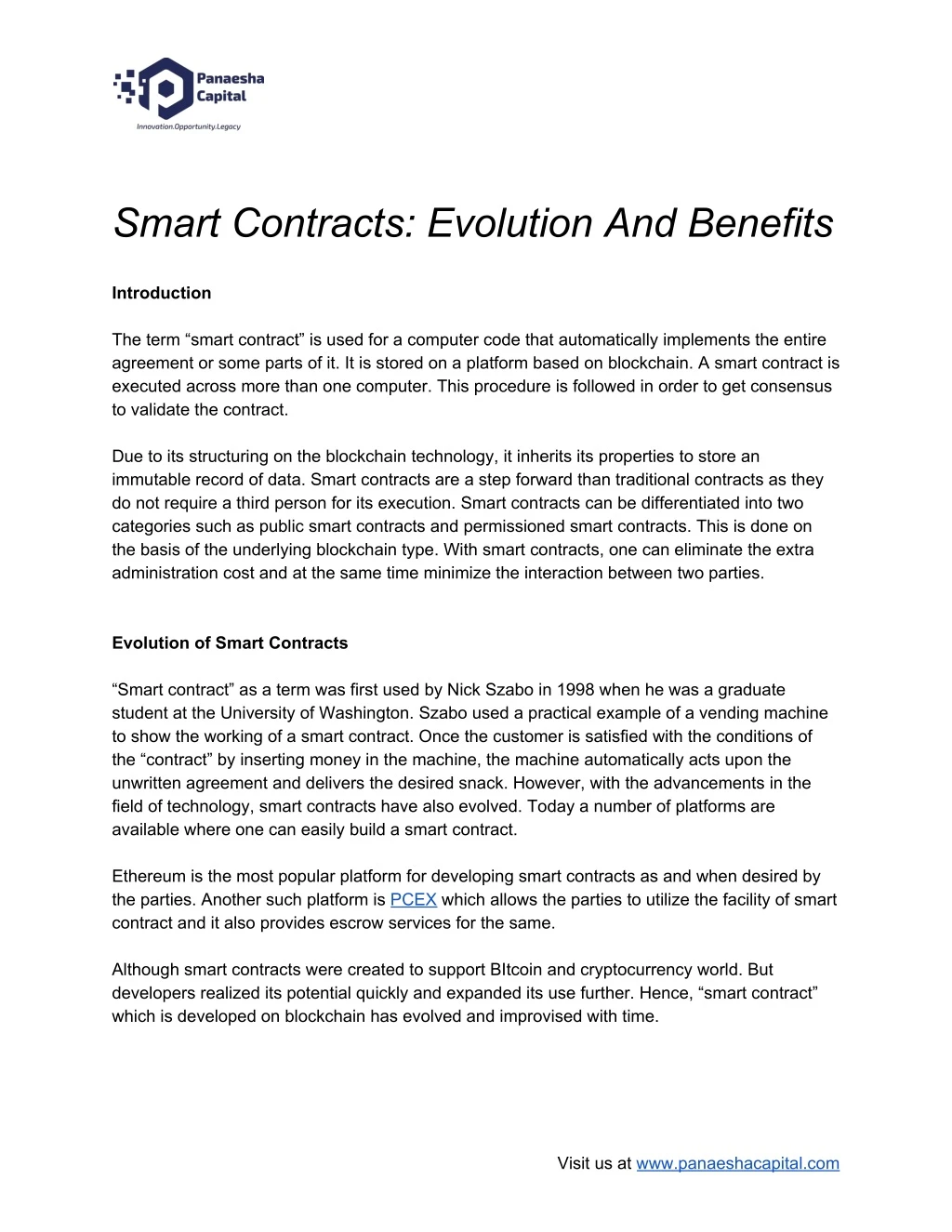 smart contracts evolution and benefits