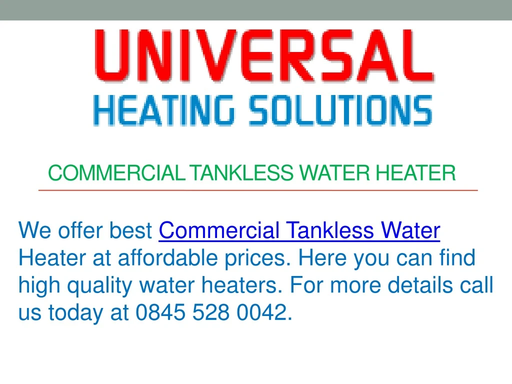 commercial tankless water heater