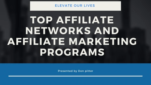 Top Affiliate Networks and Affiliate Marketing Programs