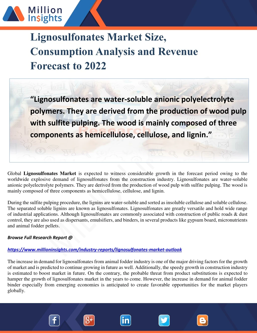 lignosulfonates market size consumption analysis