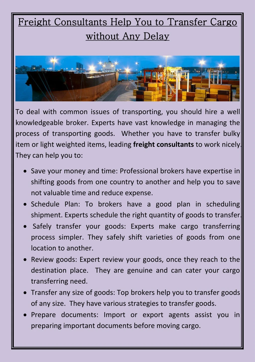 freight freight consultants consultants help