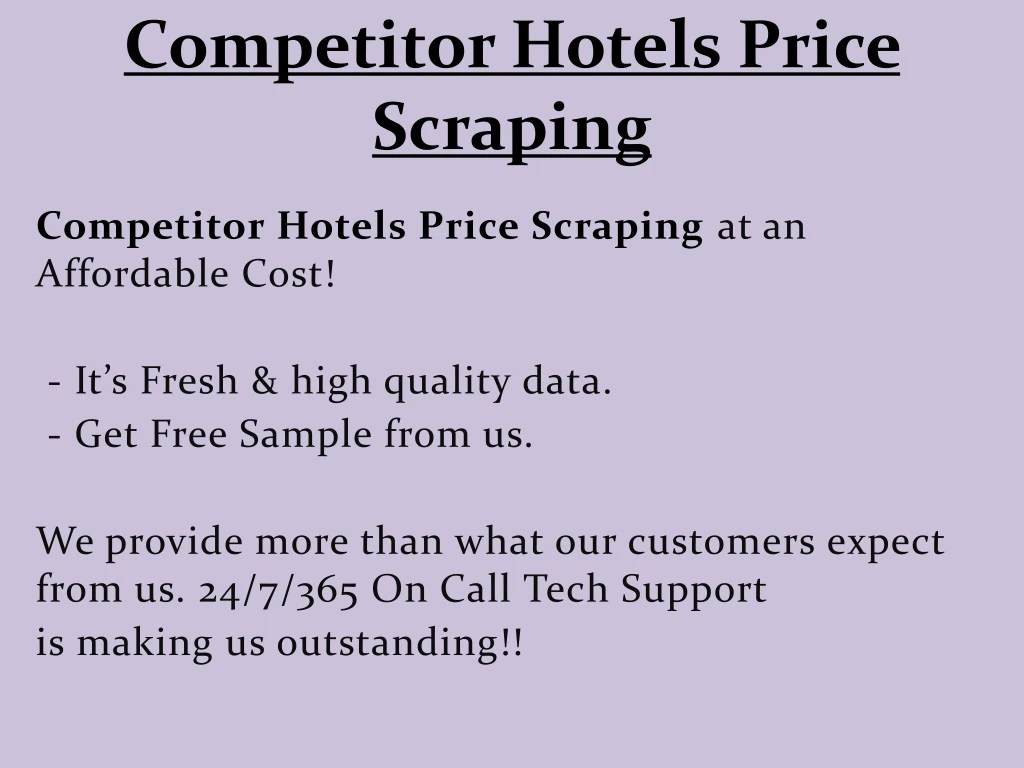competitor hotels price scraping