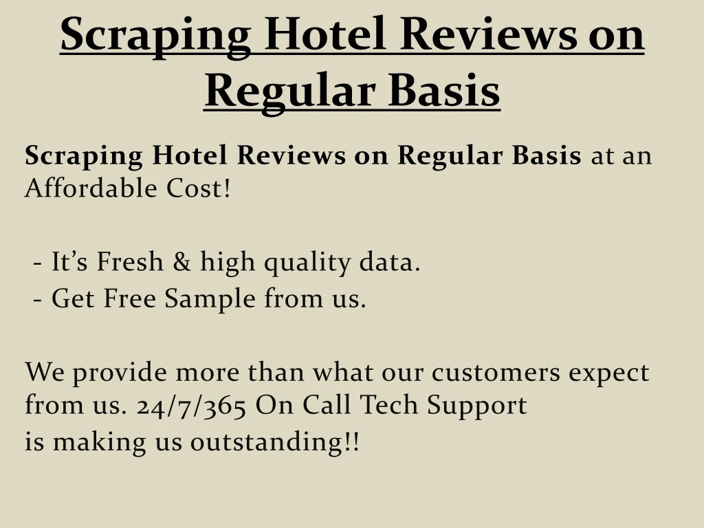 scraping hotel reviews on regular basis