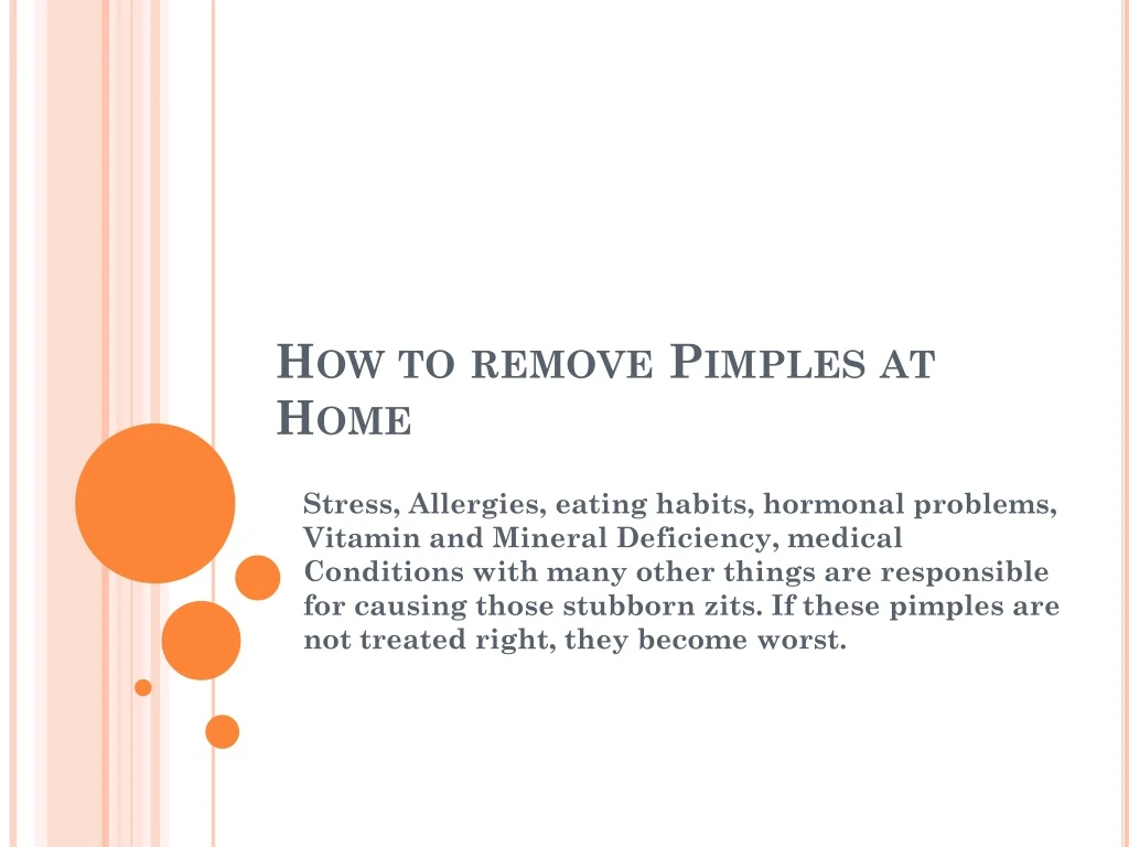 how to remove pimples at home