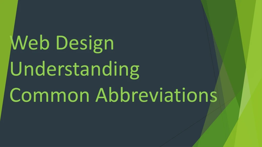 web design understanding common abbreviations