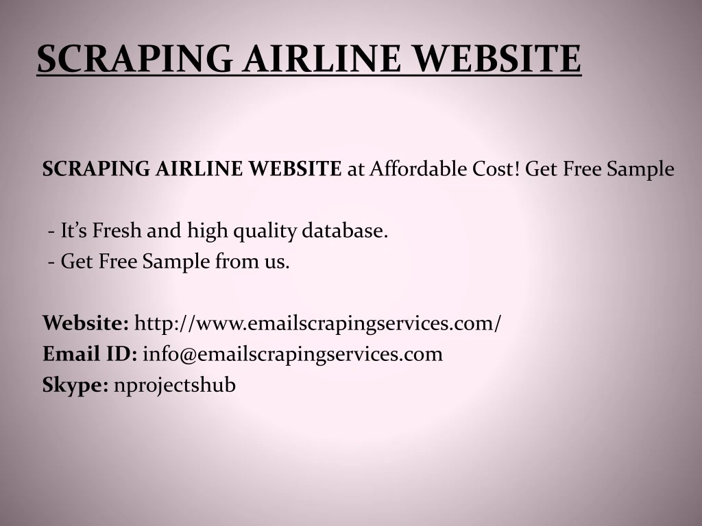 scraping airline website