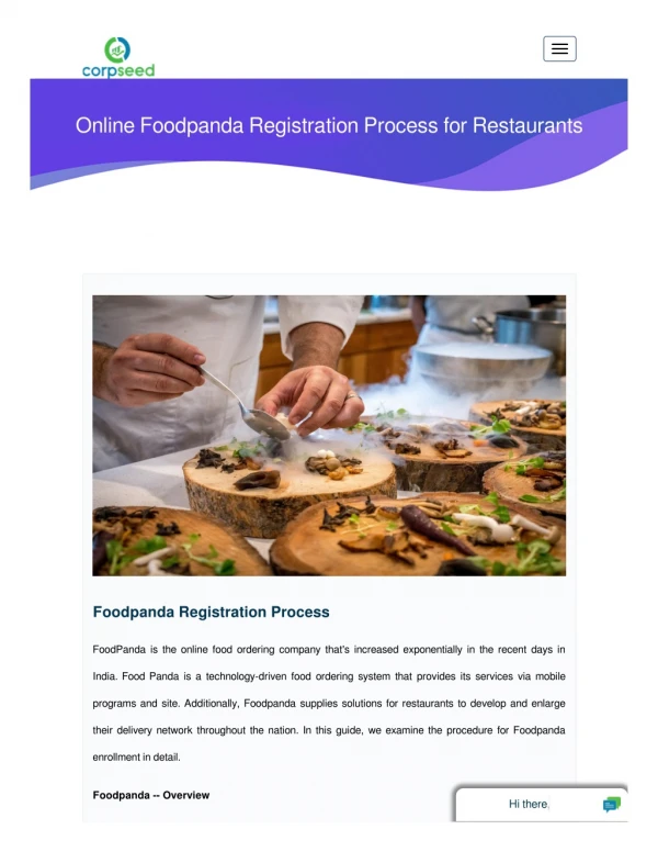 Online Foodpanda Registration Process for Restaurants