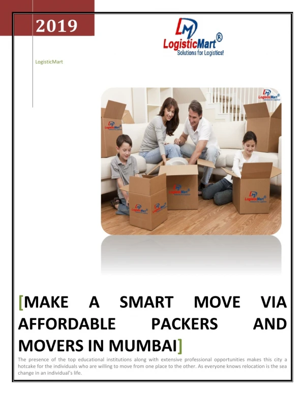 Make a smart move via affordable packers and movers in Mumbai