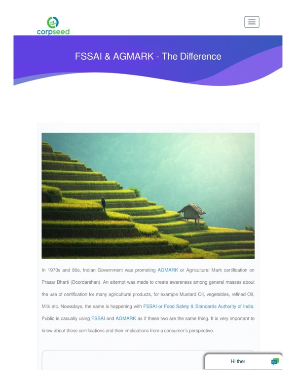 FSSAI & AGMARK - The Difference