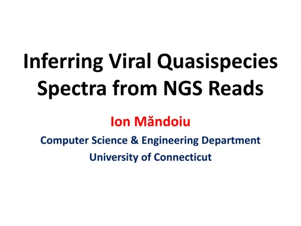Inferring Viral Quasispecies Spectra from NGS Reads