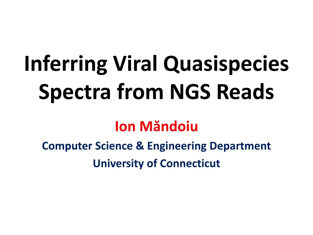 inferring viral quasispecies spectra from ngs reads