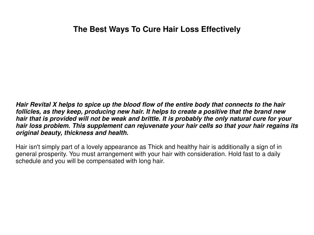 the best ways to cure hair loss effectively