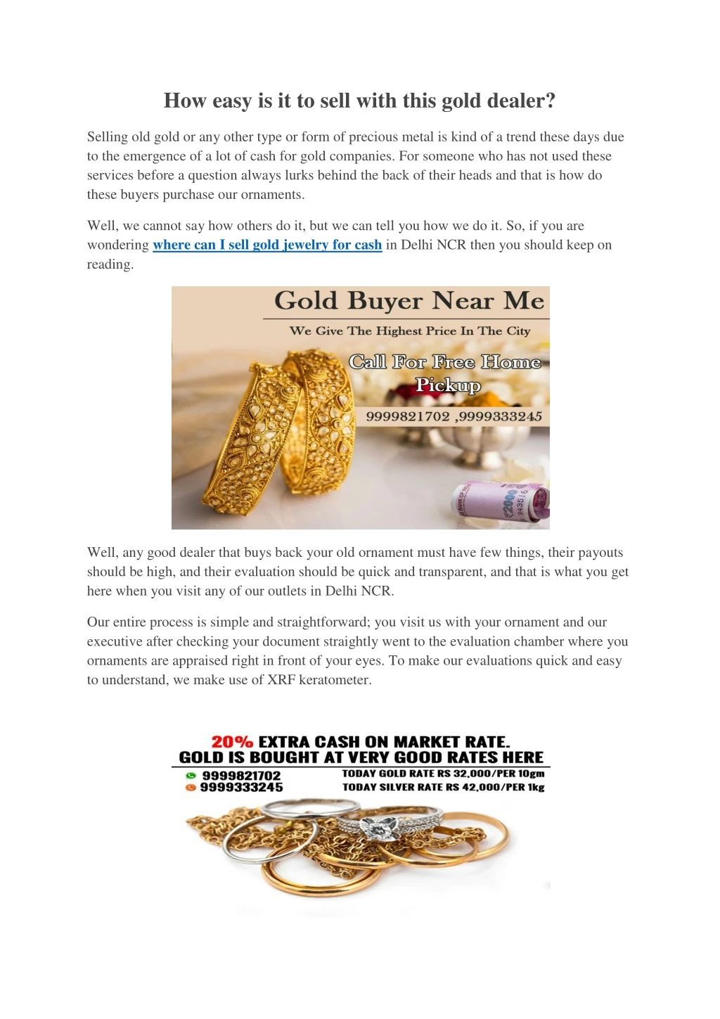 how easy is it to sell with this gold dealer