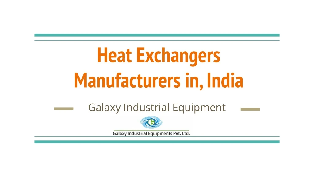 heat exchangers manufacturers in india