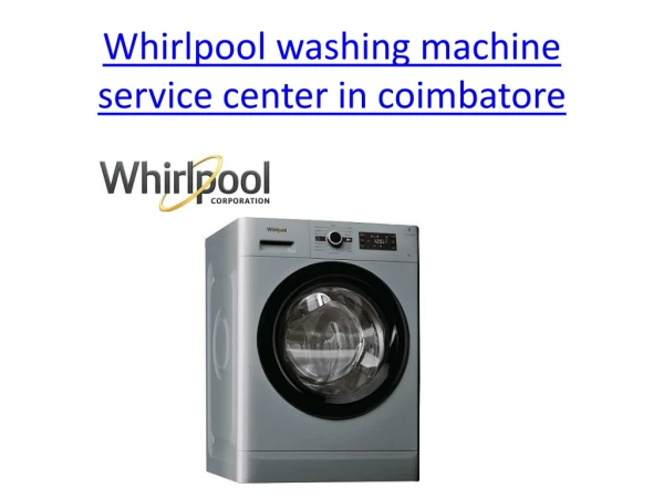 Whirlpool Washing Machine Repair and Service in Coimbatore