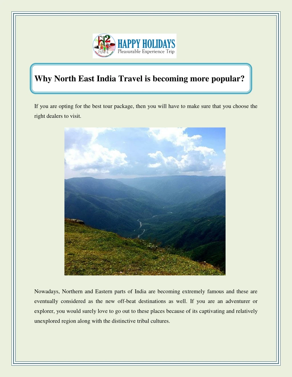 why north east india travel is becoming more