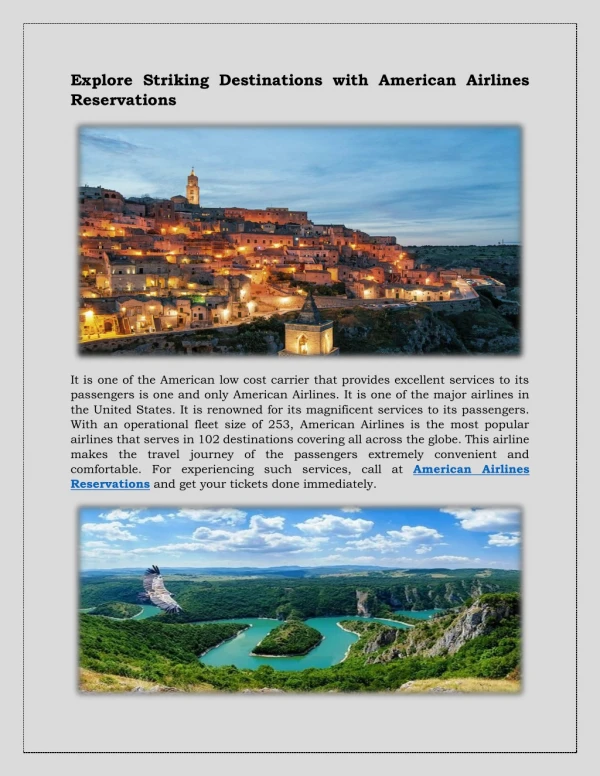 explore striking destinations with american