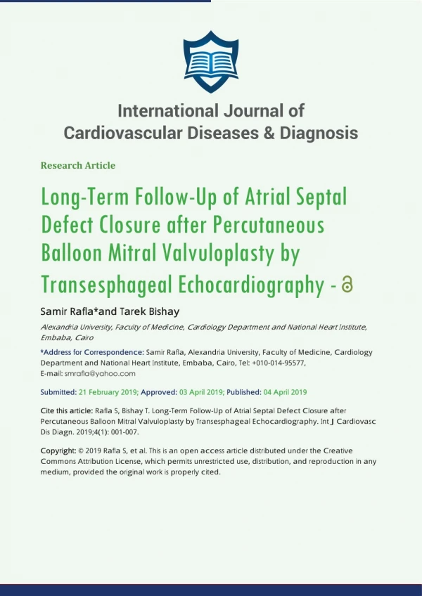 Long-Term Follow-Up of Atrial Septal Defect Closure after Percutaneous Balloon Mitral Valvuloplasty by Transesphageal Ec