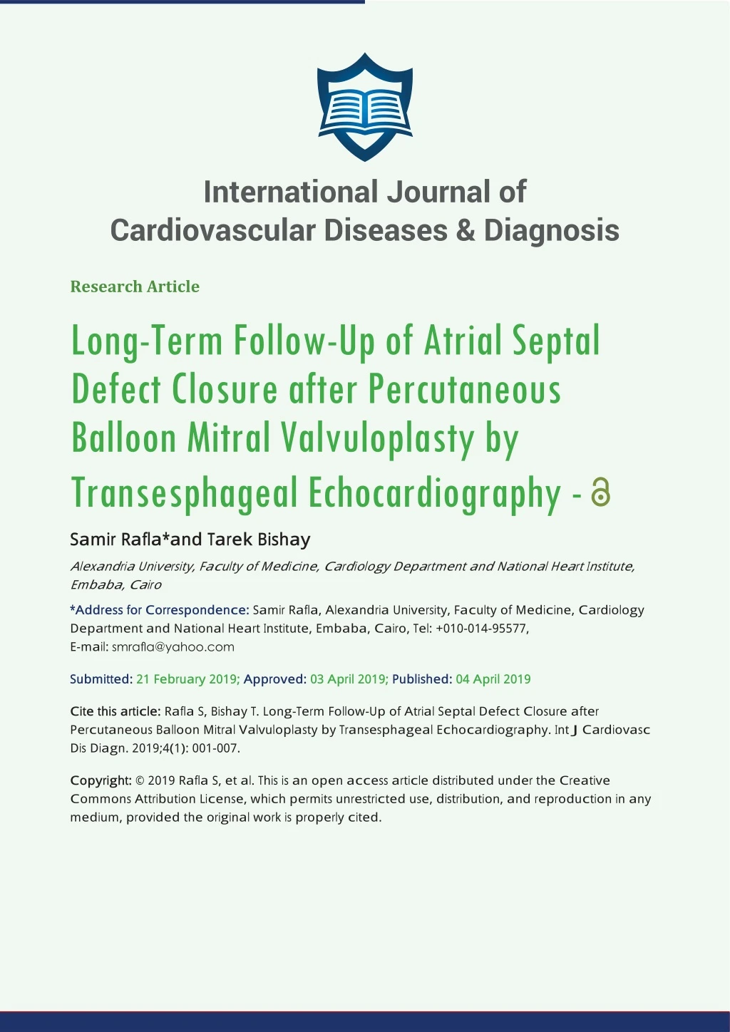international journal of cardiovascular diseases