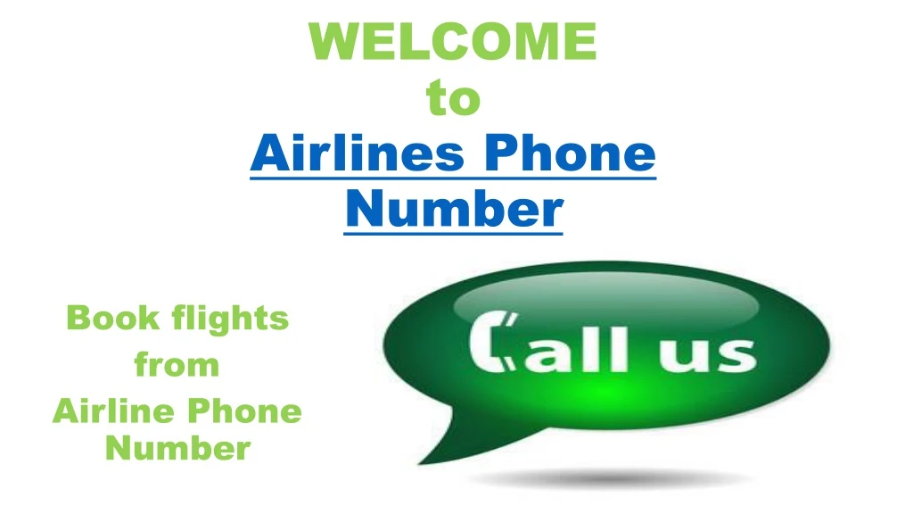 welcome to airlines phone number