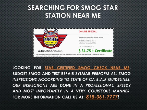 Looking for Smog Star Station near me in Sylmar