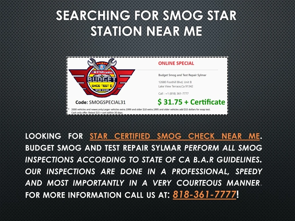 searching for smog star station near me