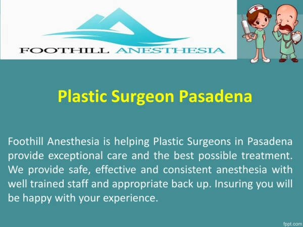 Plastic Surgeon Pasadena