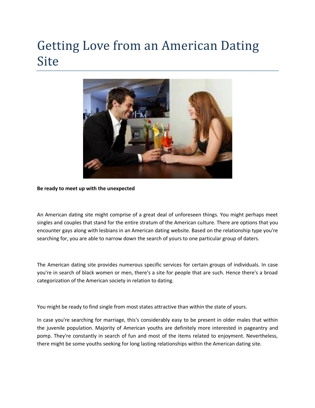 getting love from an american dating site