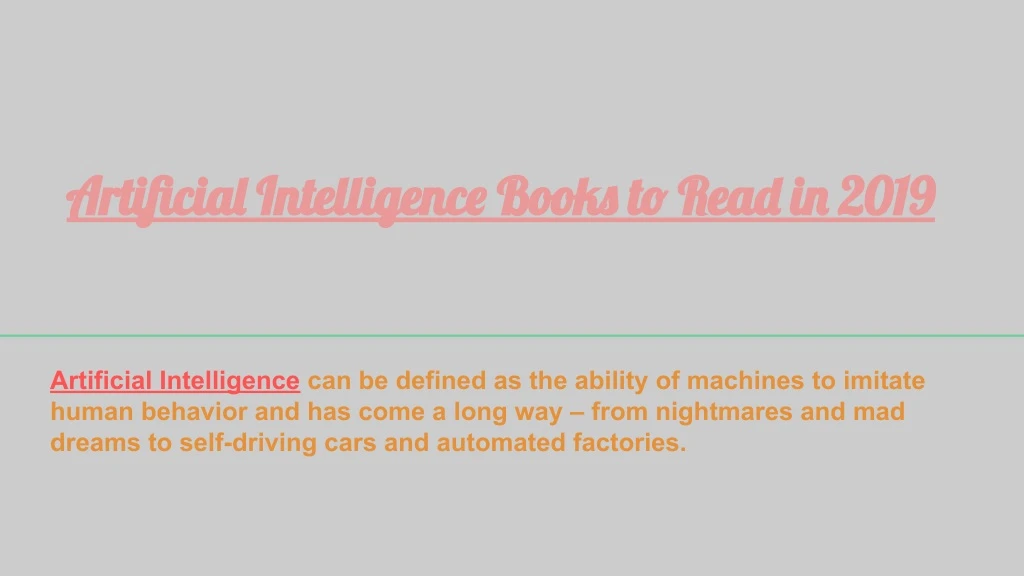 artificial intelligence books to read in 2019