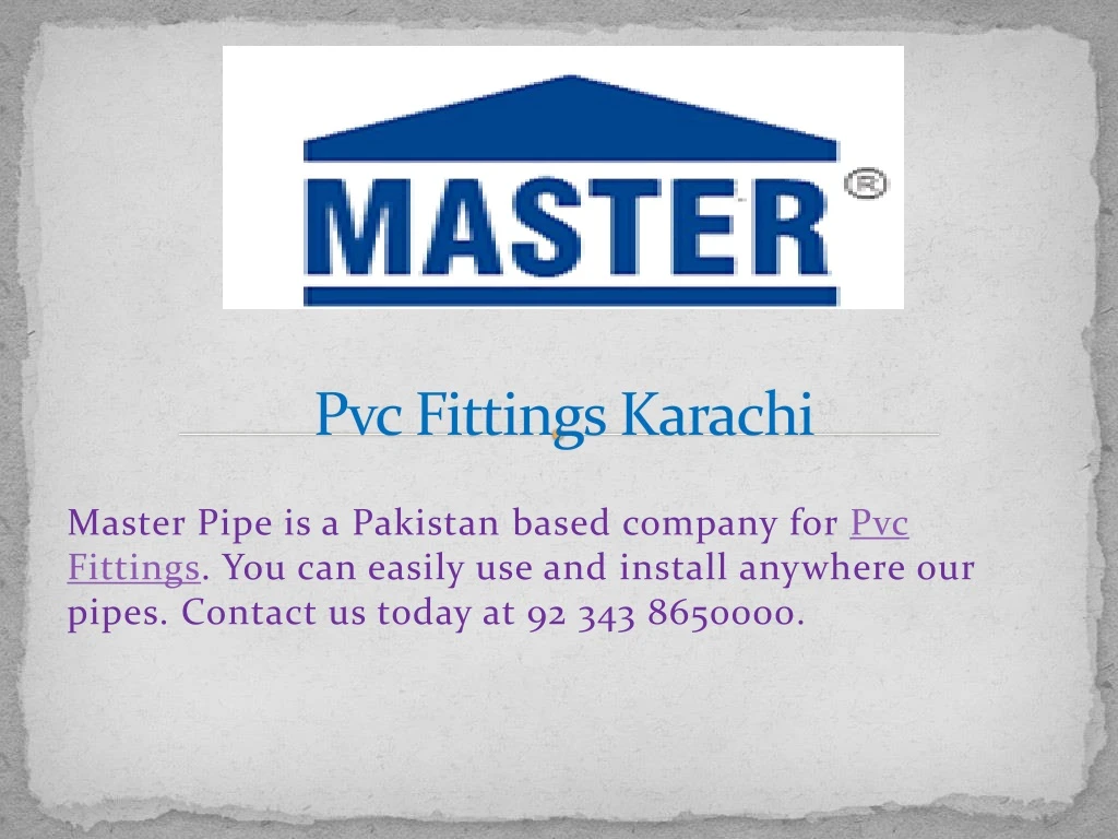 pvc fittings karachi