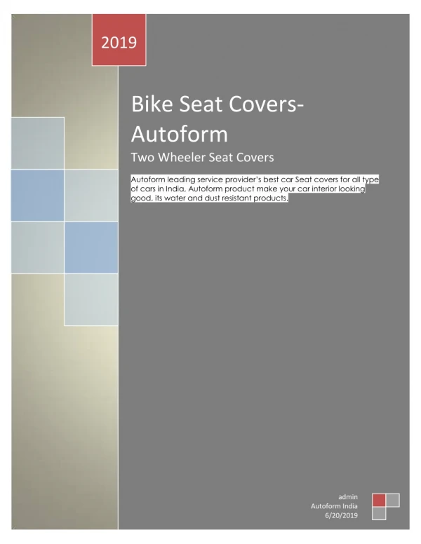 Buy Bike Seat Covers India