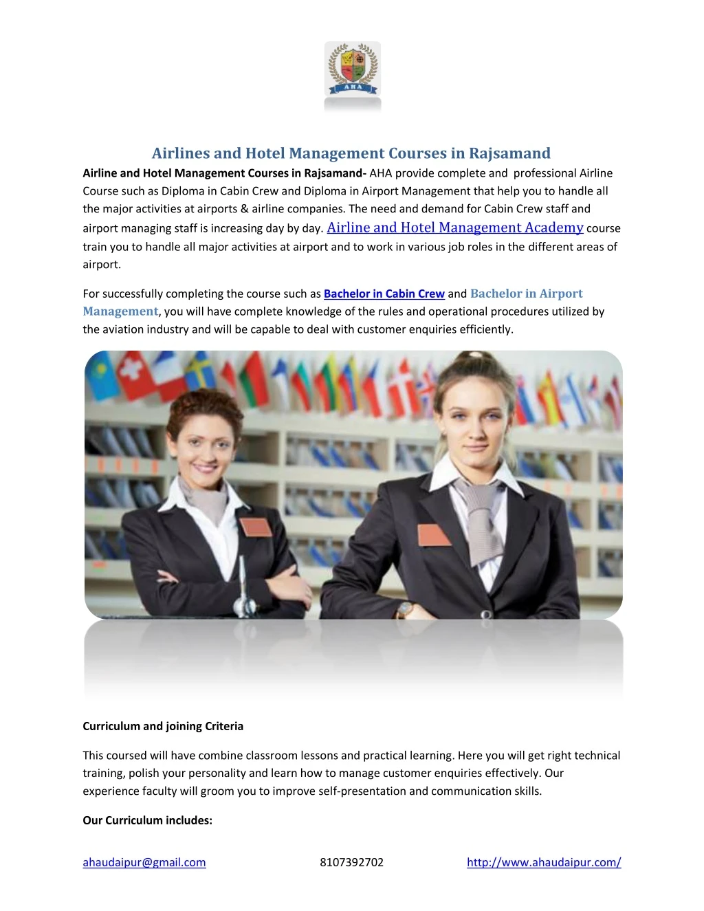 airlines and hotel management courses