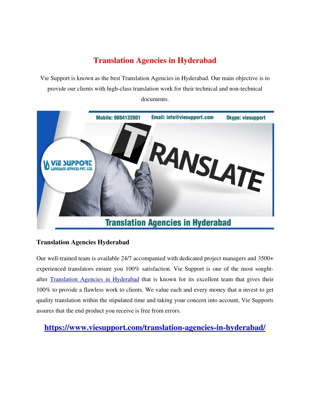 translation agencies in hyderabad
