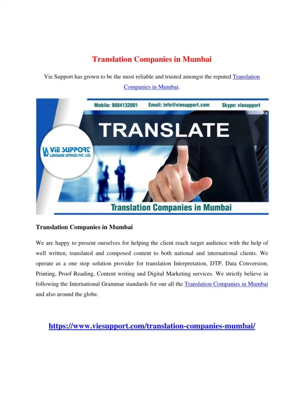 Translation Companies in Mumbai