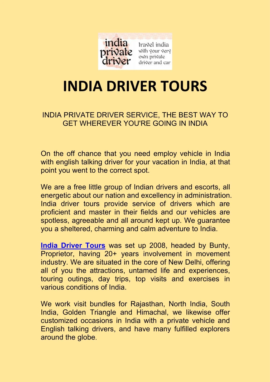 india driver tours