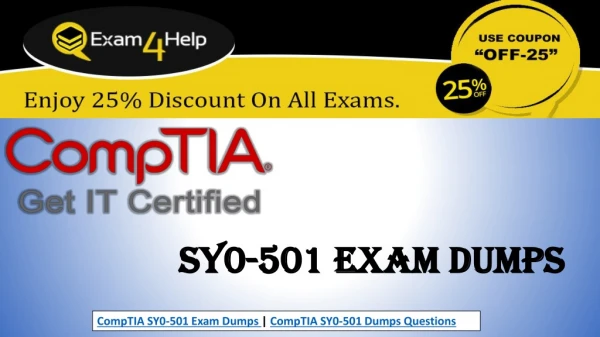 Updated CompTIA SY0-501 Exam Questions Material | 100% Pass Guarantee