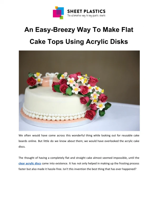 An Easy-Breezy Way To Make Flat Cake Tops Using Acrylic Disks