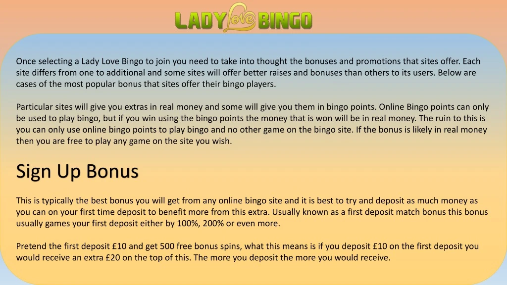 once selecting a lady love bingo to join you need