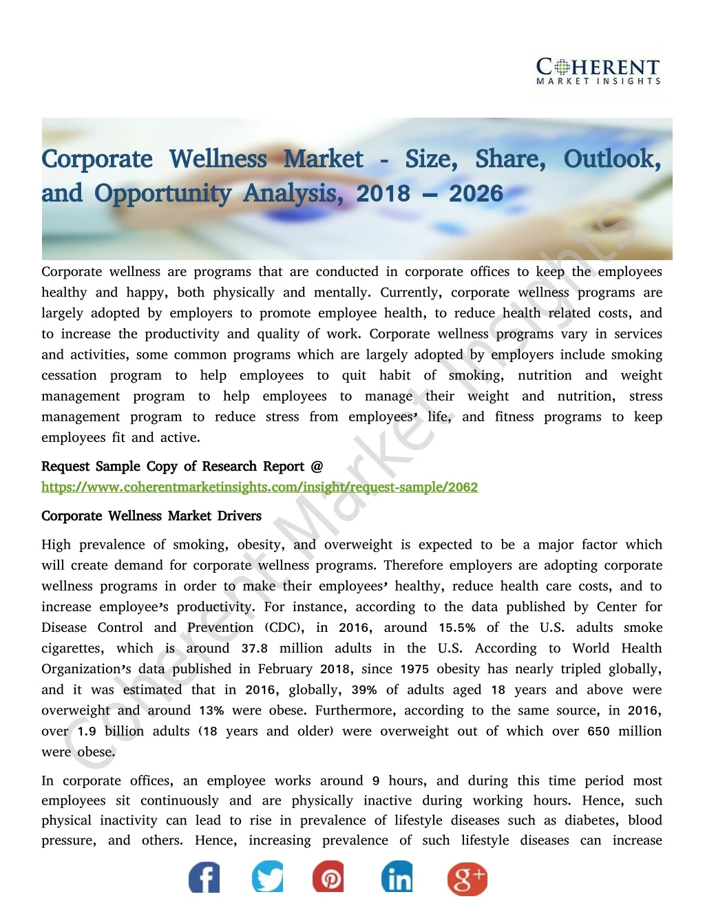 corporate wellness market size share outlook