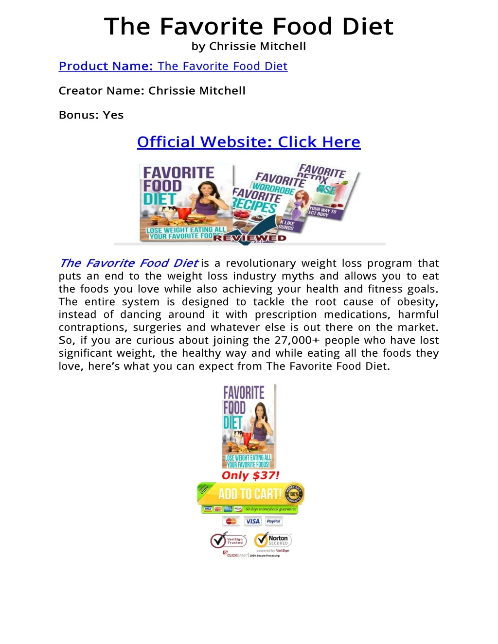 the favorite food diet by chrissie mitchell