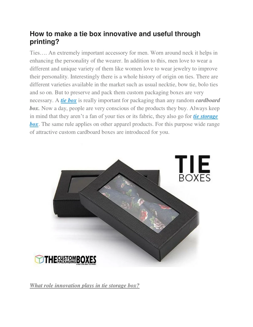 how to make a tie box innovative and useful