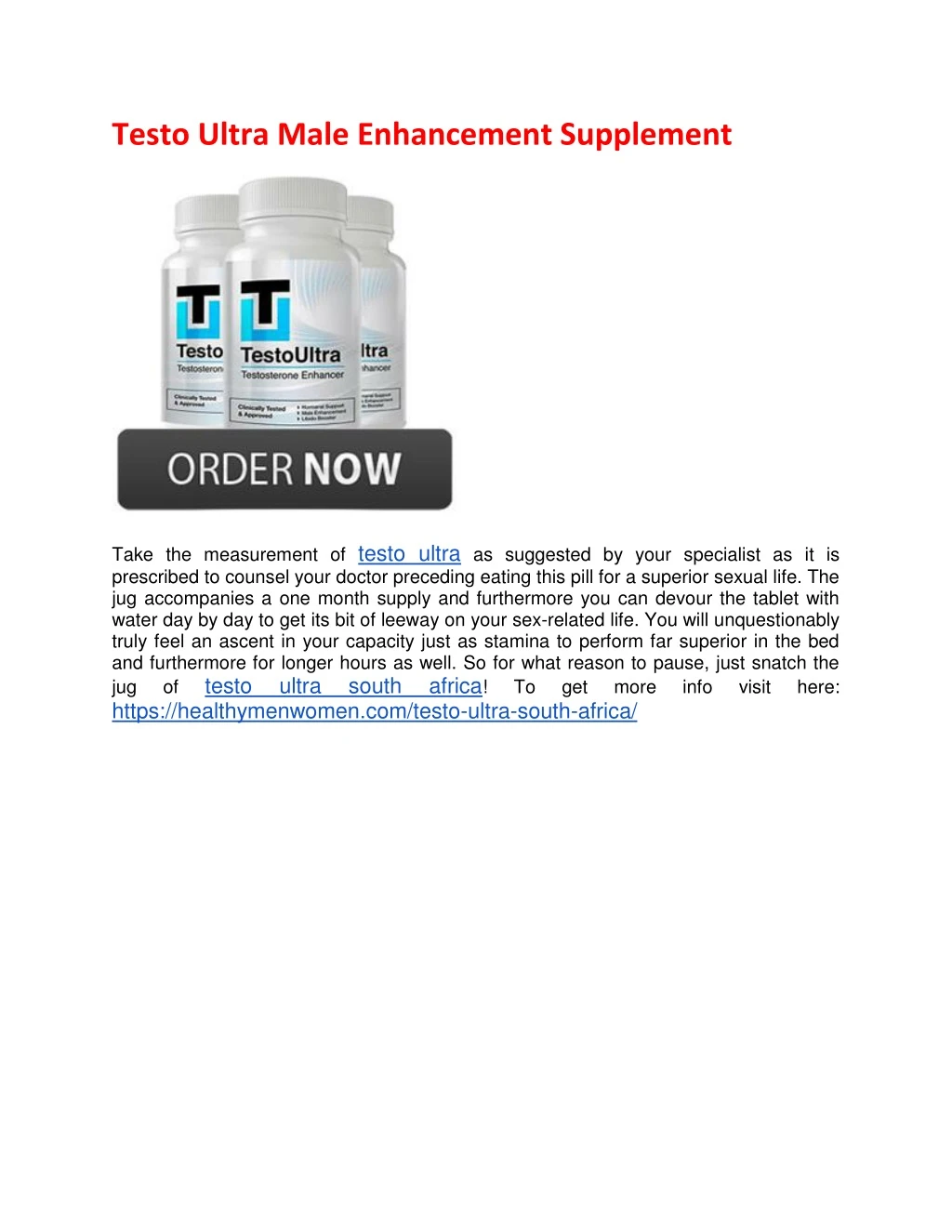 testo ultra male enhancement supplement