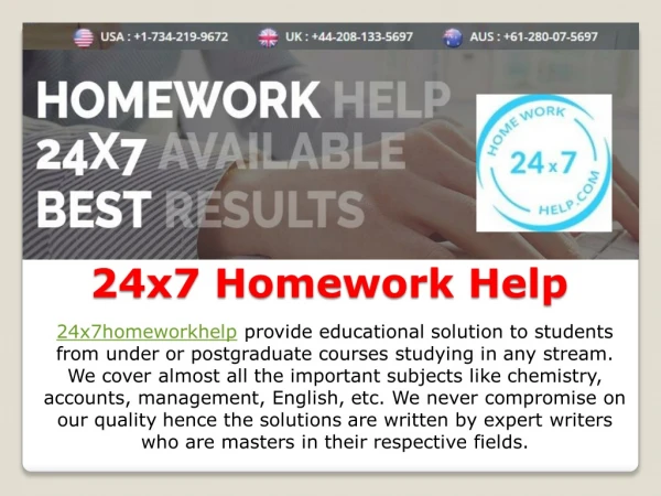 24x7 homework help | maths homework help