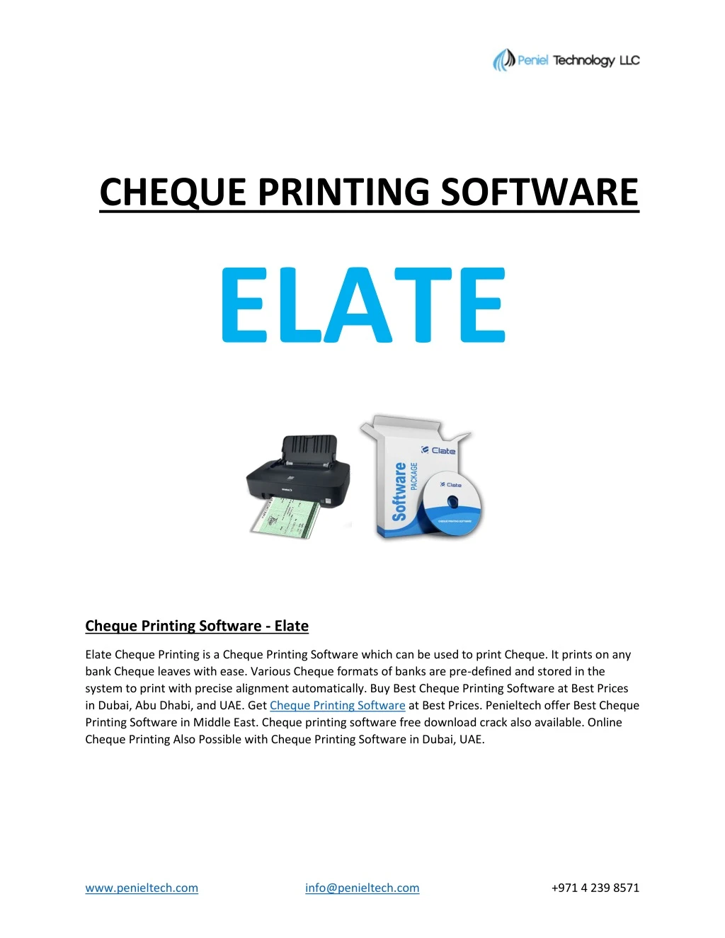 cheque printing software elate