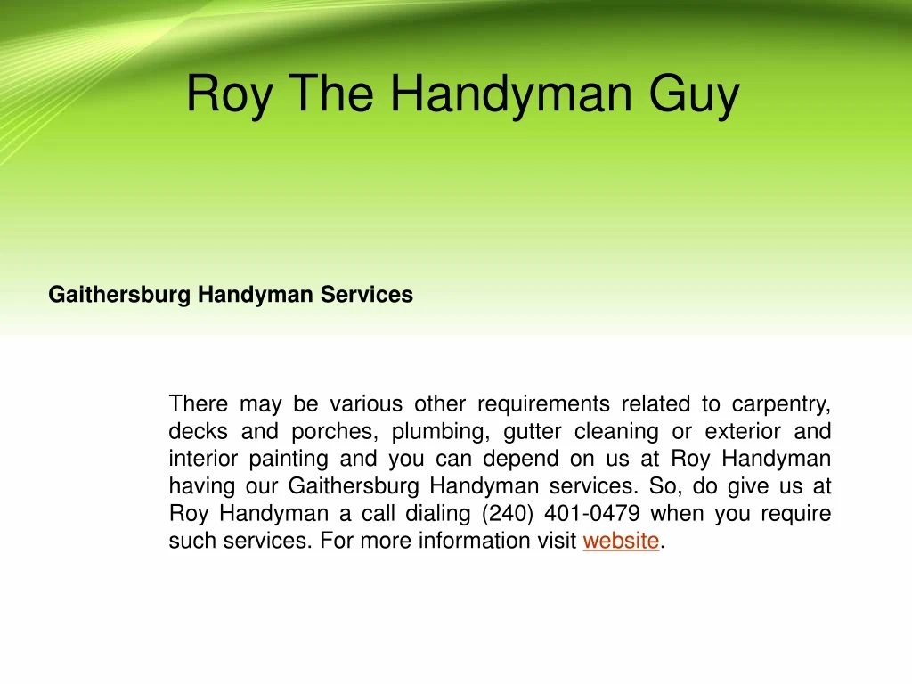 roy the handyman guy