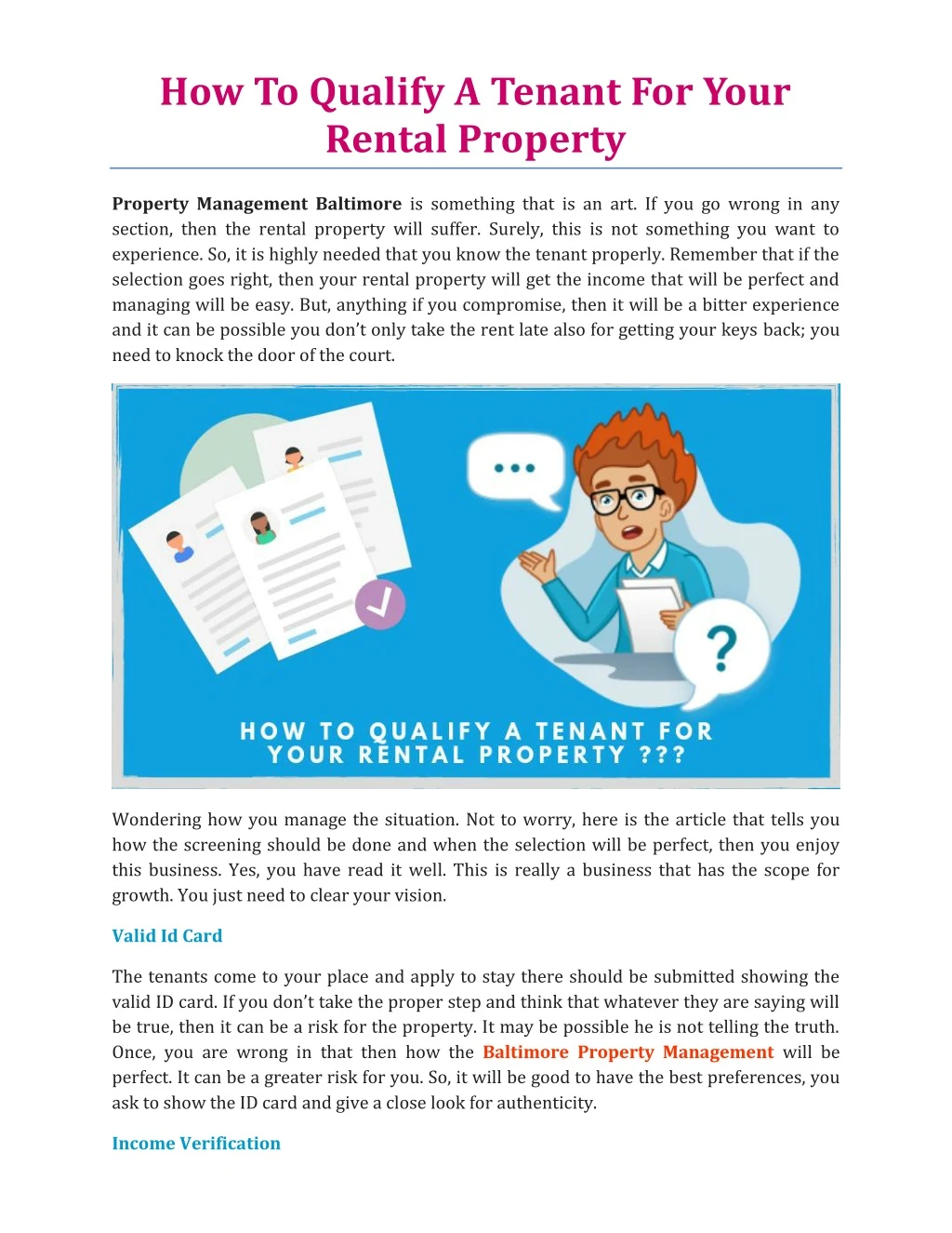 how to qualify a tenant for your rental property